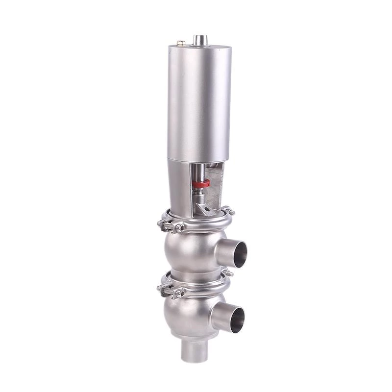 Stainless Steel Sanitary Pneumatic Flow Division Diverter Valves