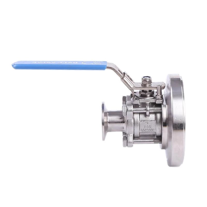 Sanitary Manual Tank Bottom Three-piece Non-retention Ball Valves