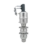 Sanitary Pneumatic 3 Way Flow Diversion Diverter Valves