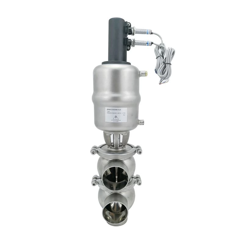 Sanitary Pneumatic 3 Way Flow Diversion Diverter Valves