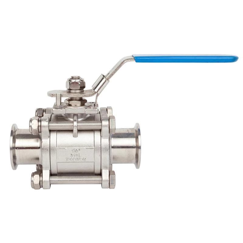 Stainless Steel Sanitary Hygienic Tri Clamp 3-piece Ball Valves