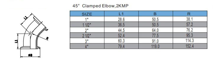 45°Clamped Elbow,2KMP