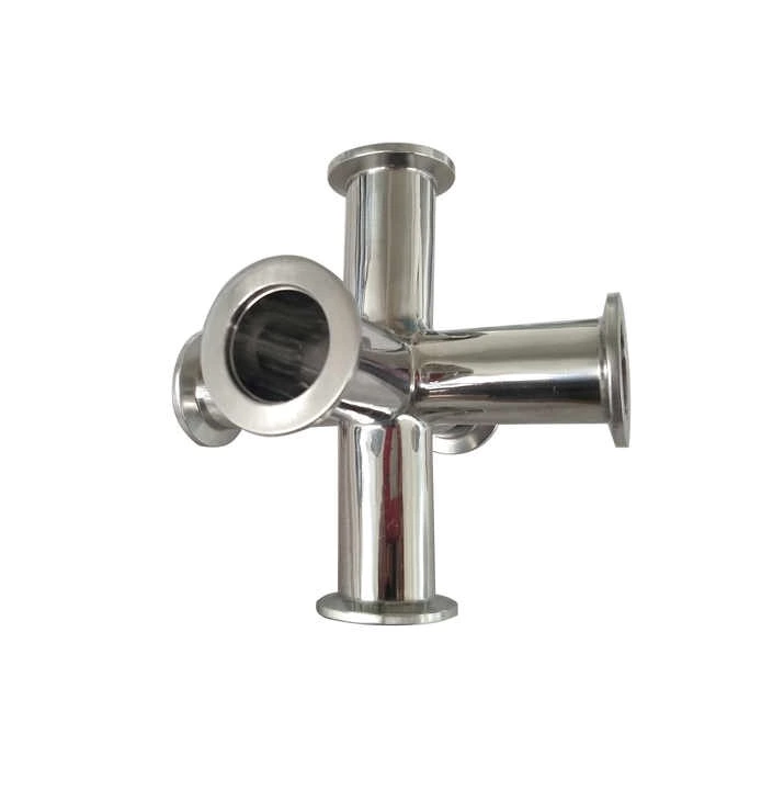 Sanitary Stainless Steel 304 ISO KF25 6-way Cross Vacuum Fitting