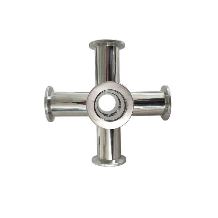 Sanitary Stainless Steel 304 ISO KF25 6-way Cross Vacuum Fitting