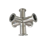 Sanitary Stainless Steel 304 ISO KF25 6-way Cross Vacuum Fitting