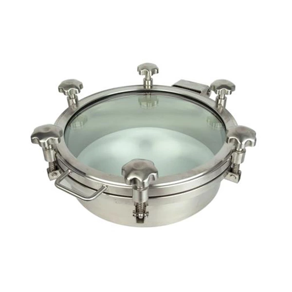 Hygienic Round Tank Manway with Full Sight Glass