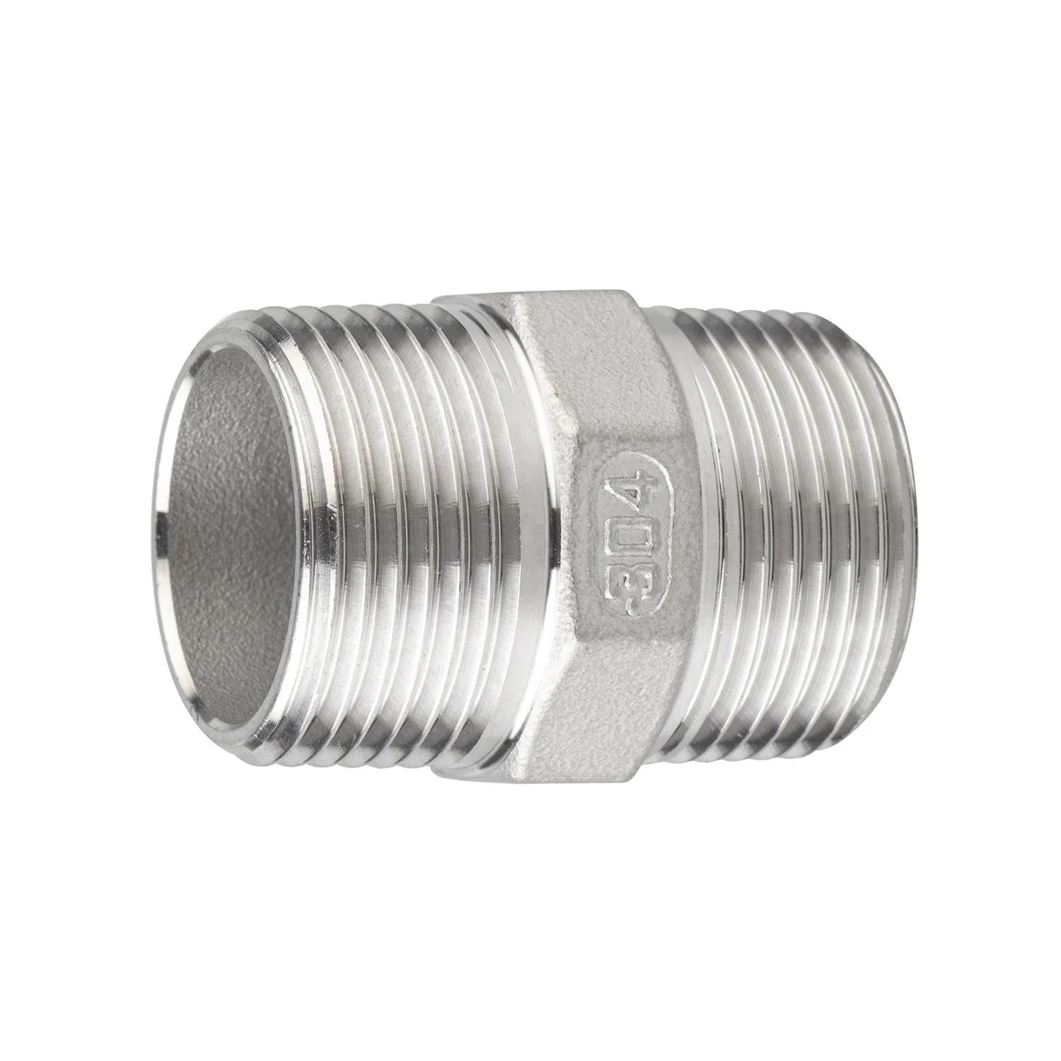 Stainless Steel Pipe Fittings 2" NPT/BSPT Hexagon Threaded Nipple