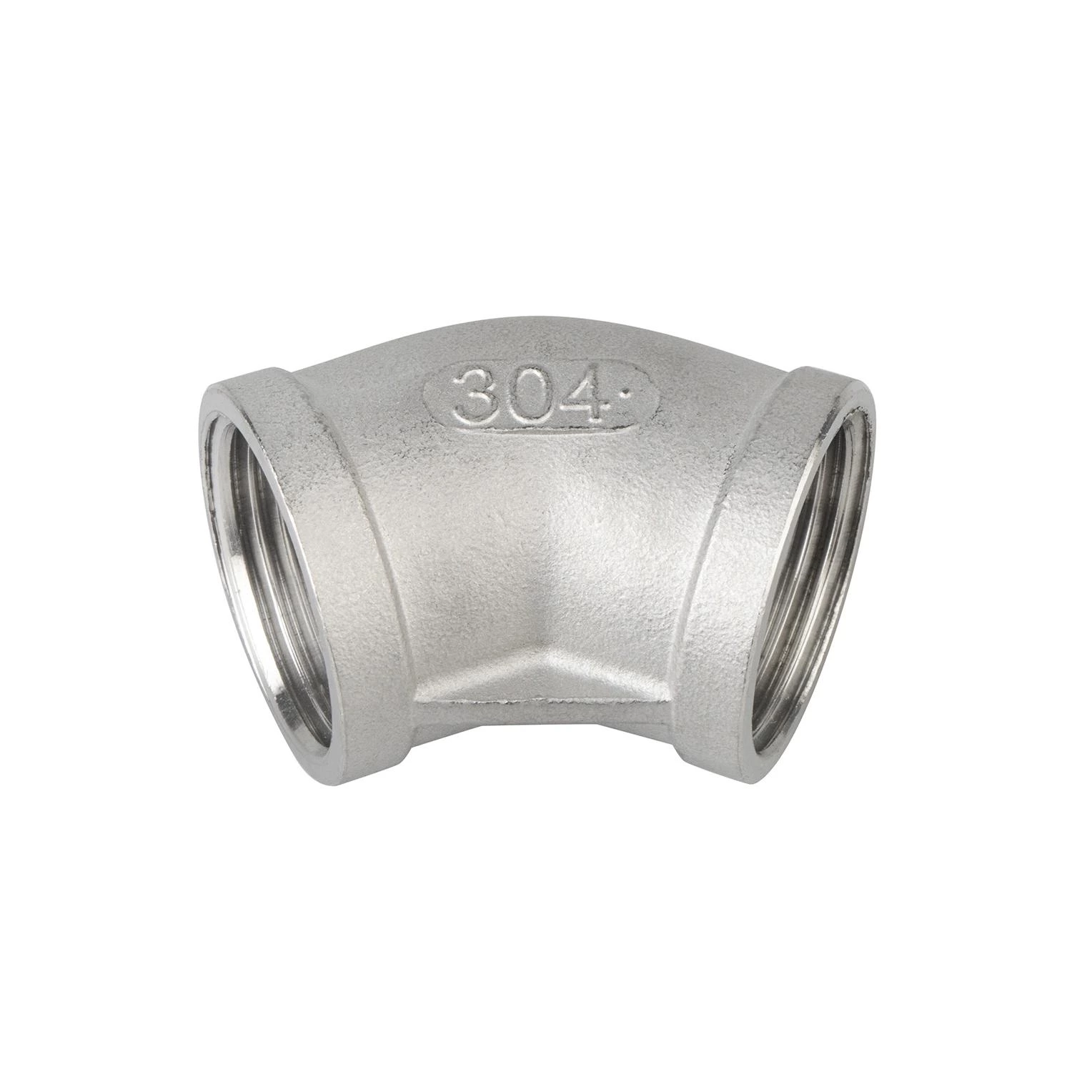 Stainless Steel Pipe Fittings 304 2" NPT/BSPT Threaded 45 Degree Elbow