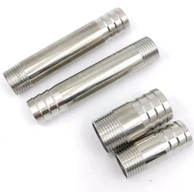 Stainless Steel Pipe Fitting Male X Hose Barb Hosetail Barrel Nipple