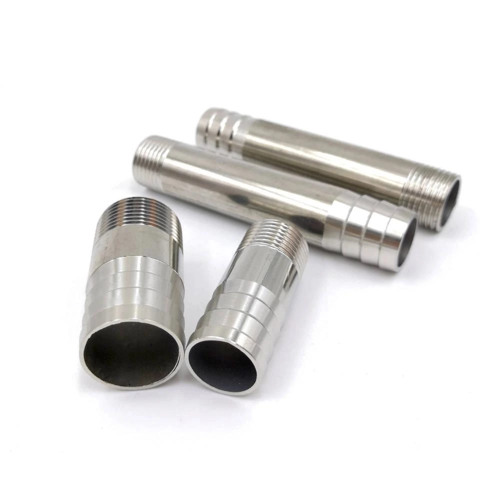 Stainless Steel Pipe Fitting Male X Hose Barb Hosetail Barrel Nipple