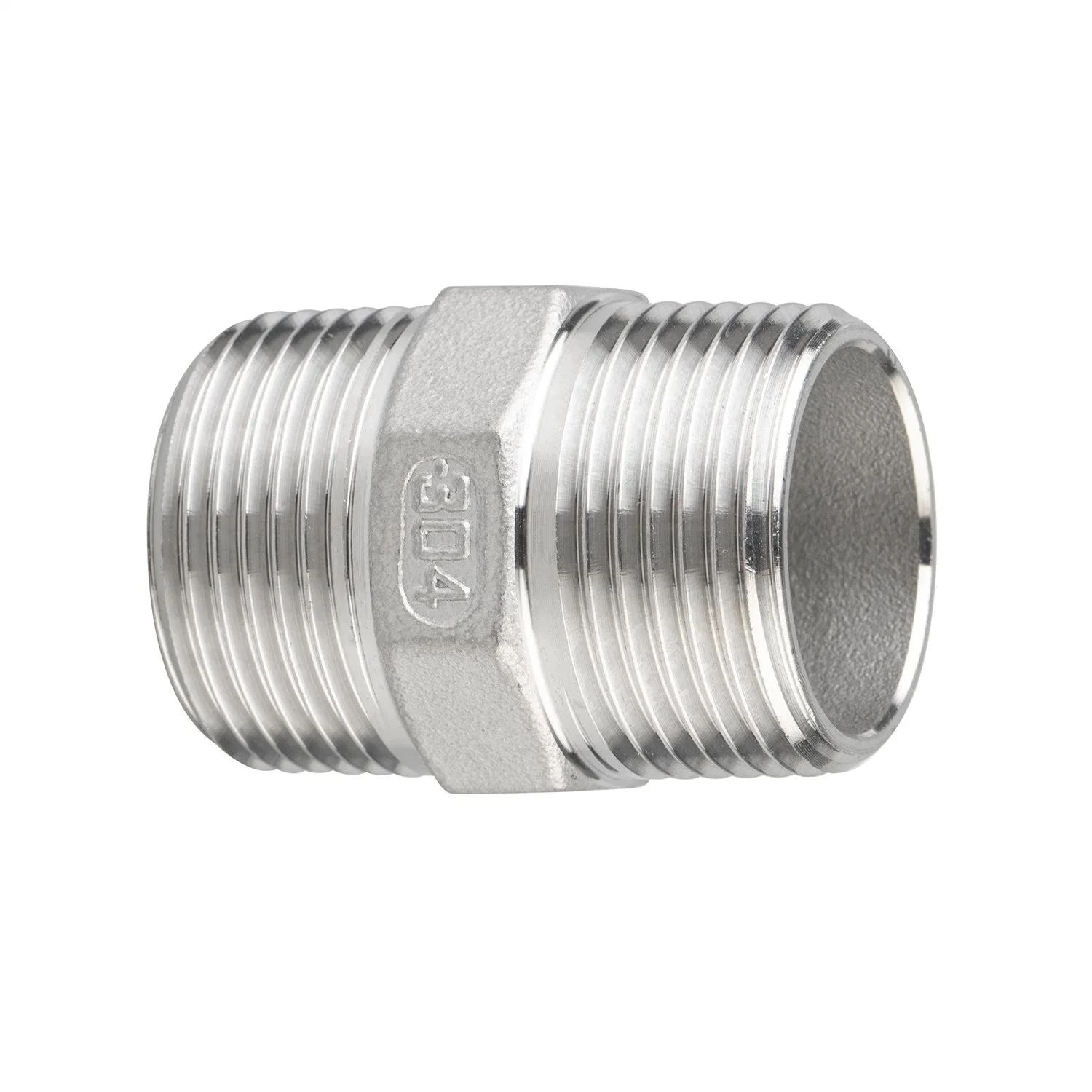 Stainless Steel Pipe Fittings 1/4"-4" NPT/BSPT Hexagon Male Threaded Nipple