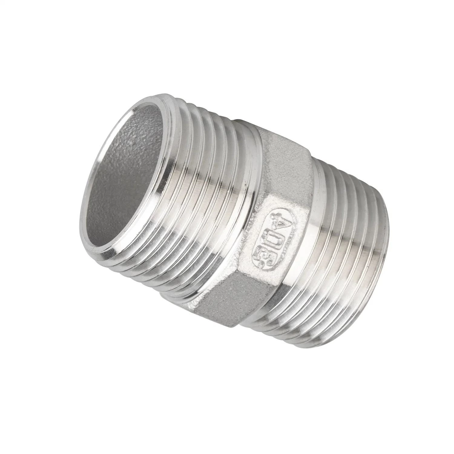 Stainless Steel Pipe Fittings 1/4"-4" NPT/BSPT Hexagon Male Threaded Nipple