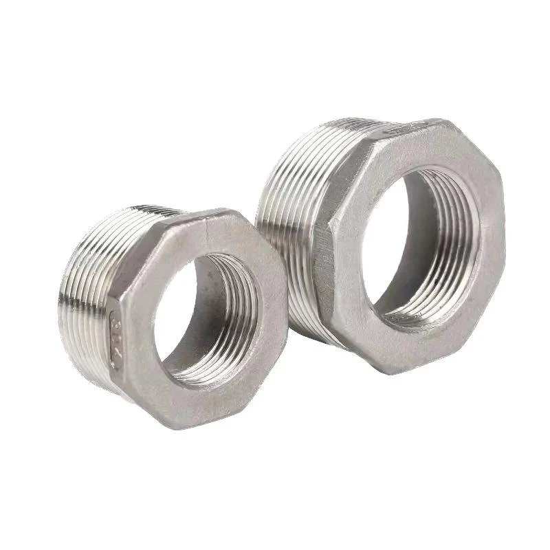 Stainless Steel Negative Reducer Hex Bushing Male NPT to Female NPT Cast Pipe Adapter Fitting