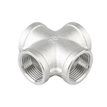 Stainless Steel Pipe Fitting SS304 Female Thread Cross Joints