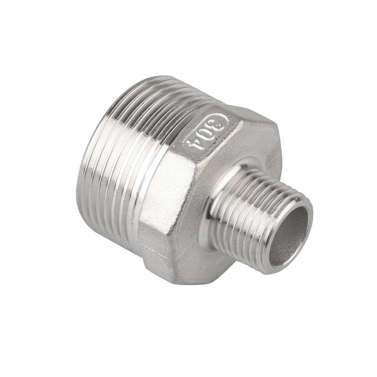 Pipe Fittings 304 316L BSPT NPT 2" Male Reducing Hex Nipple