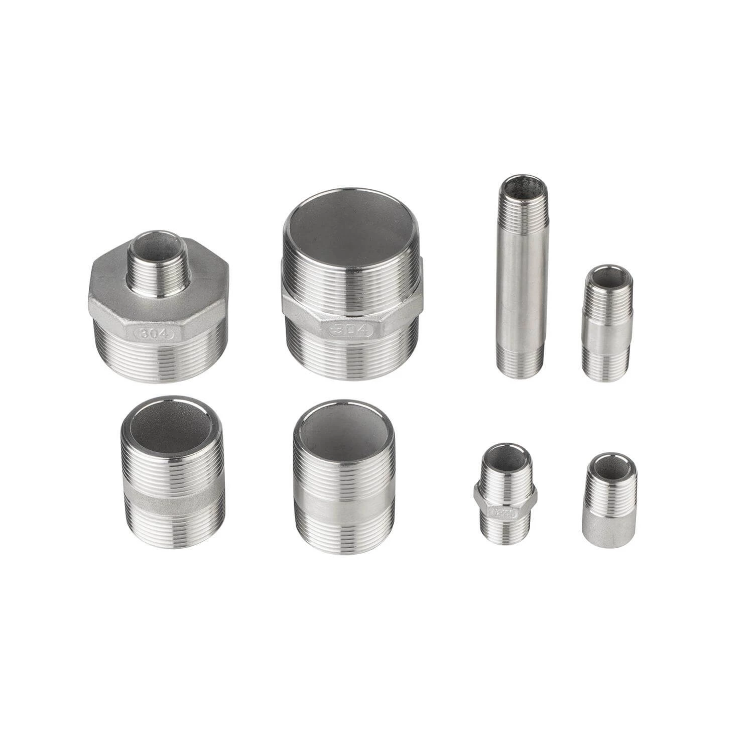 Pipe Fittings 304 316L BSPT NPT 2" Male Reducing Hex Nipple