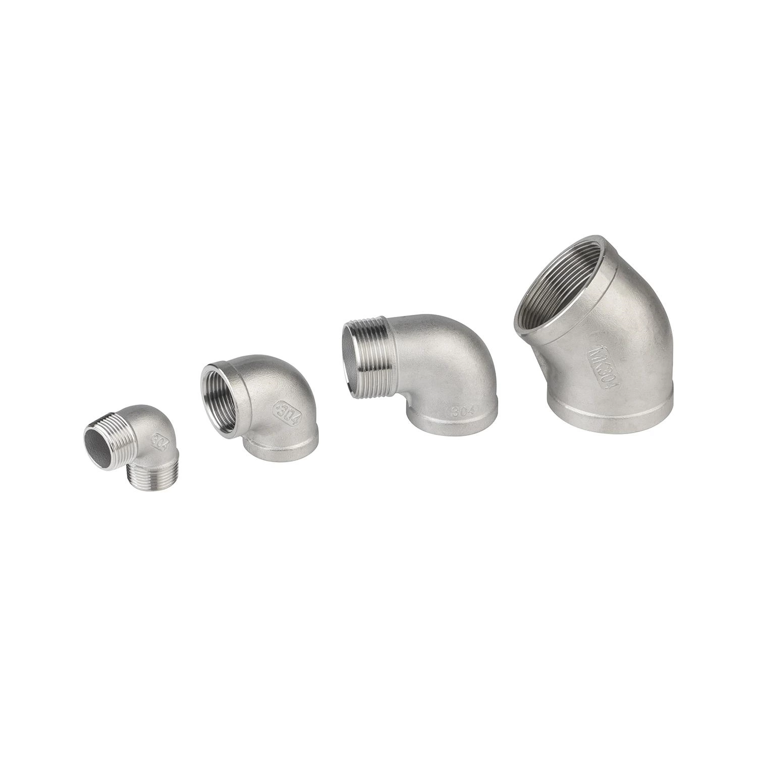 Stainless Steel Pipe Fittings 304 1/4"-4" NPT/BSPT 90 Degree Elbow