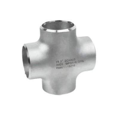 DIN 304 316 Stainless Steel Welded Pipe Fittings Sch40s Sand Rolling Cross