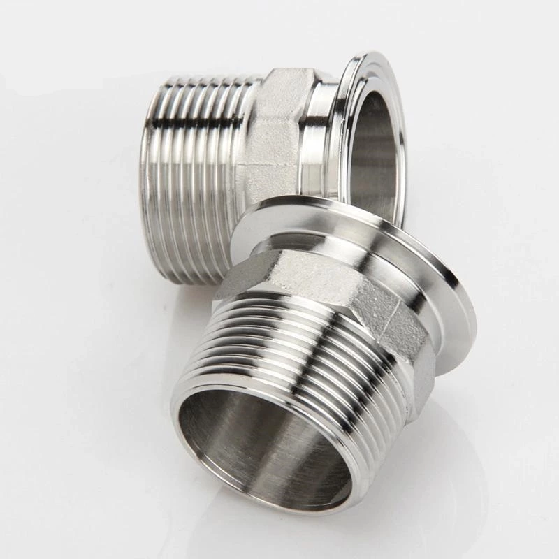 Sanitary Stainless Steel Male Thread Ferrule Adapter Hexagon Nipple