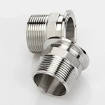 Sanitary Stainless Steel Male Thread Ferrule Adapter Hexagon Nipple