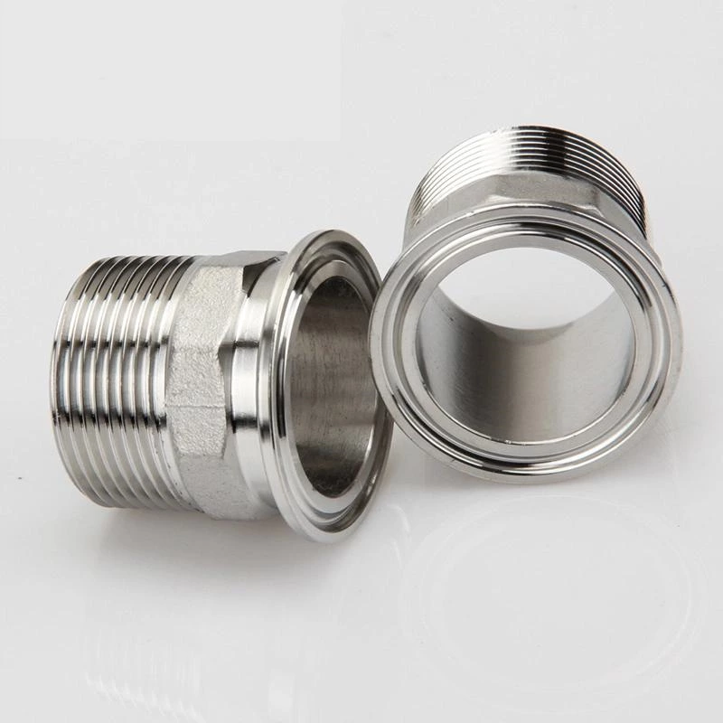 Sanitary Stainless Steel Male Thread Ferrule Adapter Hexagon Nipple