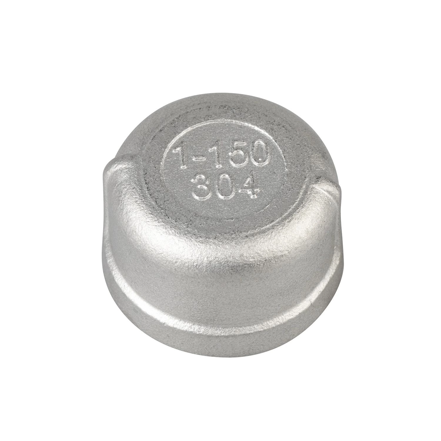 Stainless Steel Pipe Fitting 1/4"-4" NPT BSPT Non-Standard Female Threaded Round Cap