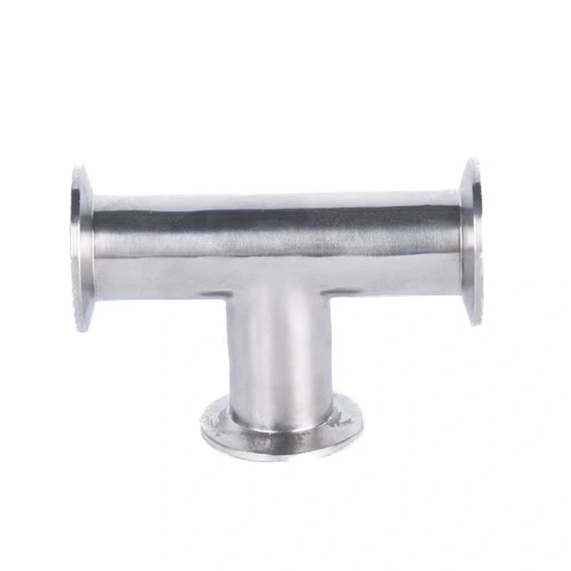 Hygienic Pipe Clamped Tee Fittings Made of SS 304 or 316L