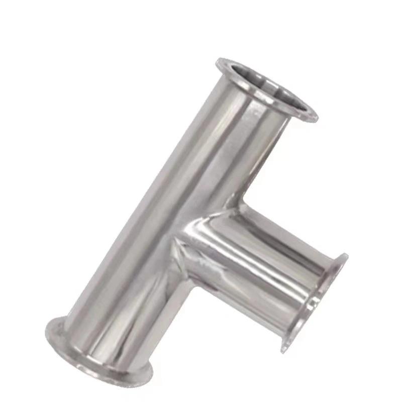 Hygienic Pipe Clamped Tee Fittings Made of SS 304 or 316L