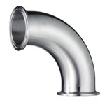 Sanitary 90 Degree SS304 316L Pipe Fitting Clamped Elbow