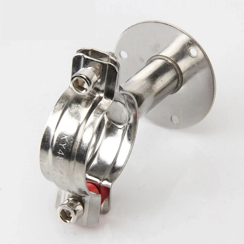 Tainless Steel Food Grade Sanitary Anti-Vibration Pipe Clips Round Pipe Post Bracket