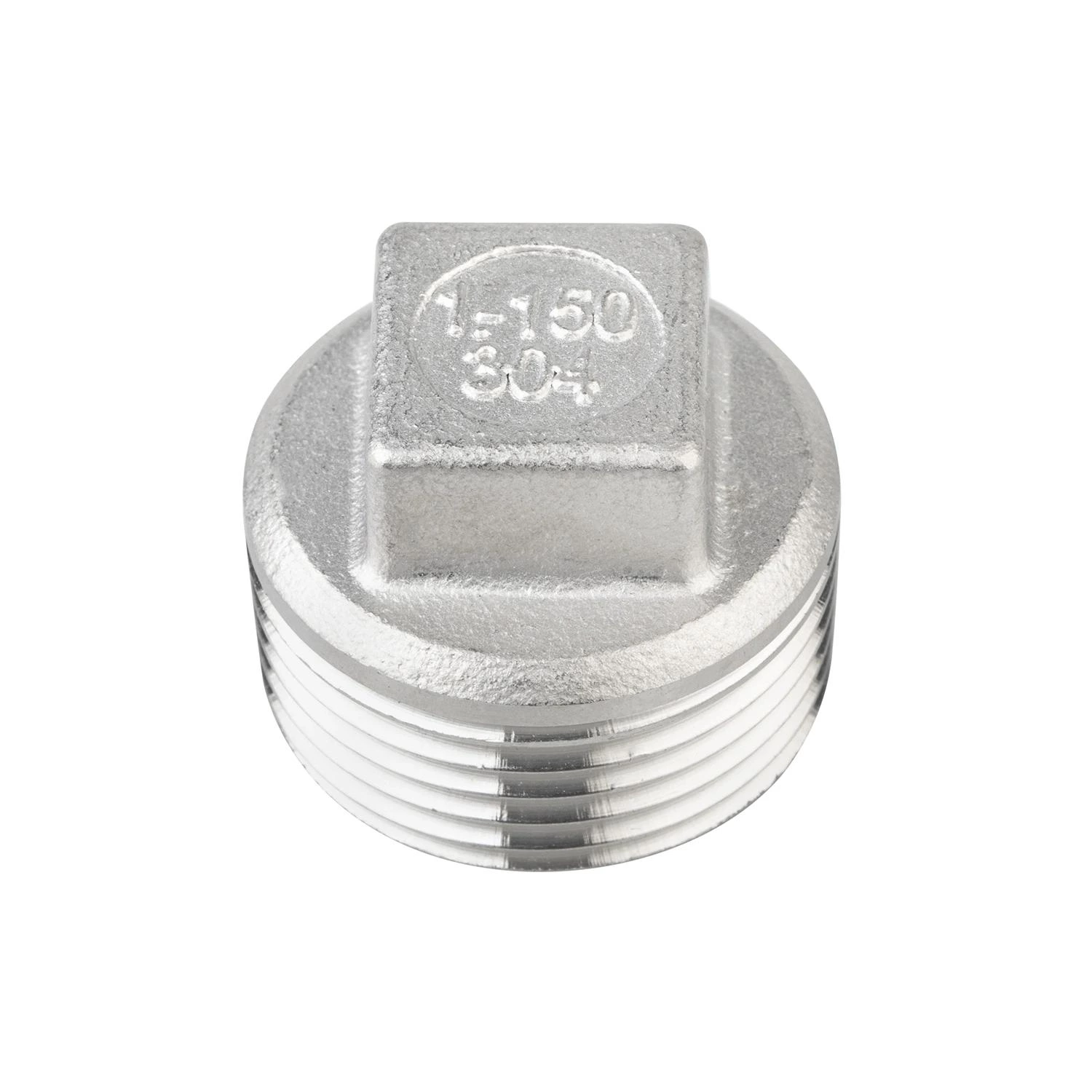 Stainless Steel Pipe Fitting 1/4"-4" NPT BSPT Male Threaded Solid Outer Head Plug