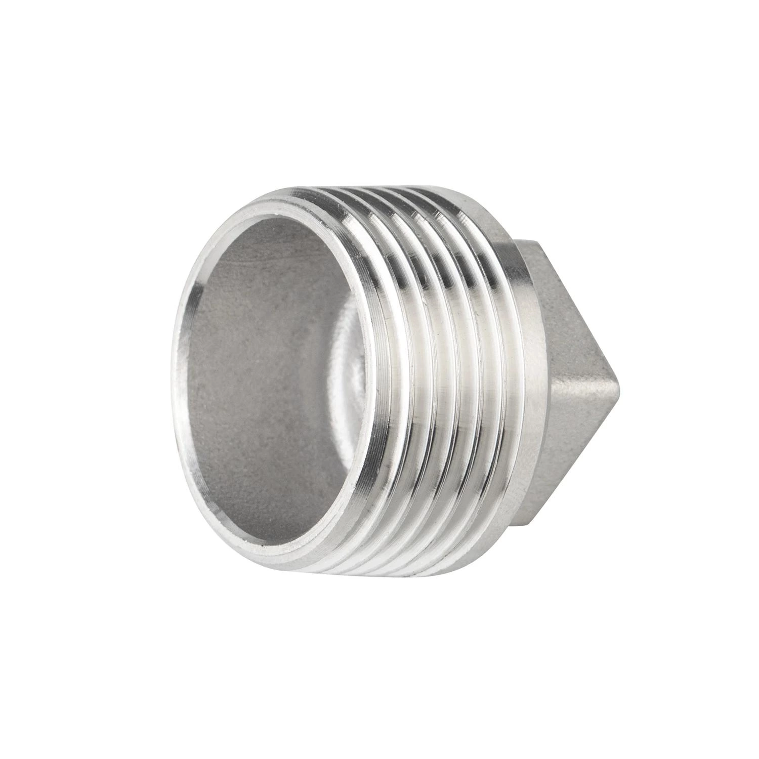 Stainless Steel Pipe Fitting 1/4"-4" NPT BSPT Male Threaded Solid Outer Head Plug