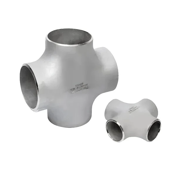 ANSI Stainless Steel S31803 4-Way Pipe Fitting Butt Welding Chamfering Cross